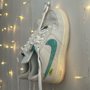 Nike Air Force 1 - Coconut with Teal Swoosh​